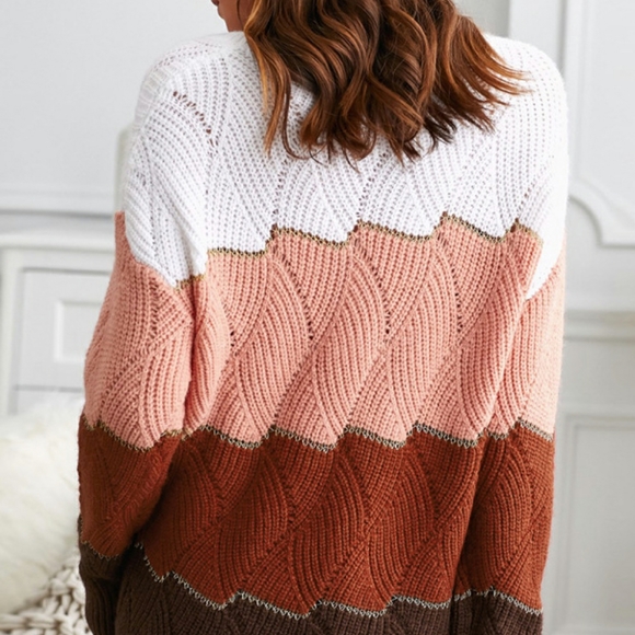 Drop Shoulder V Neck Sweater - Picture 2 of 7